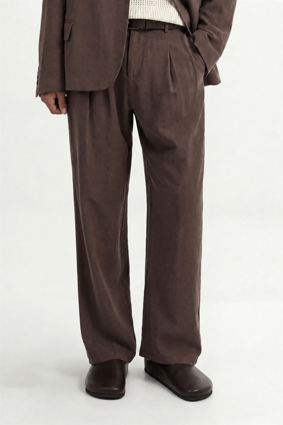 Antioch Kahve Modal Karışımlı Relaxed Pantolon