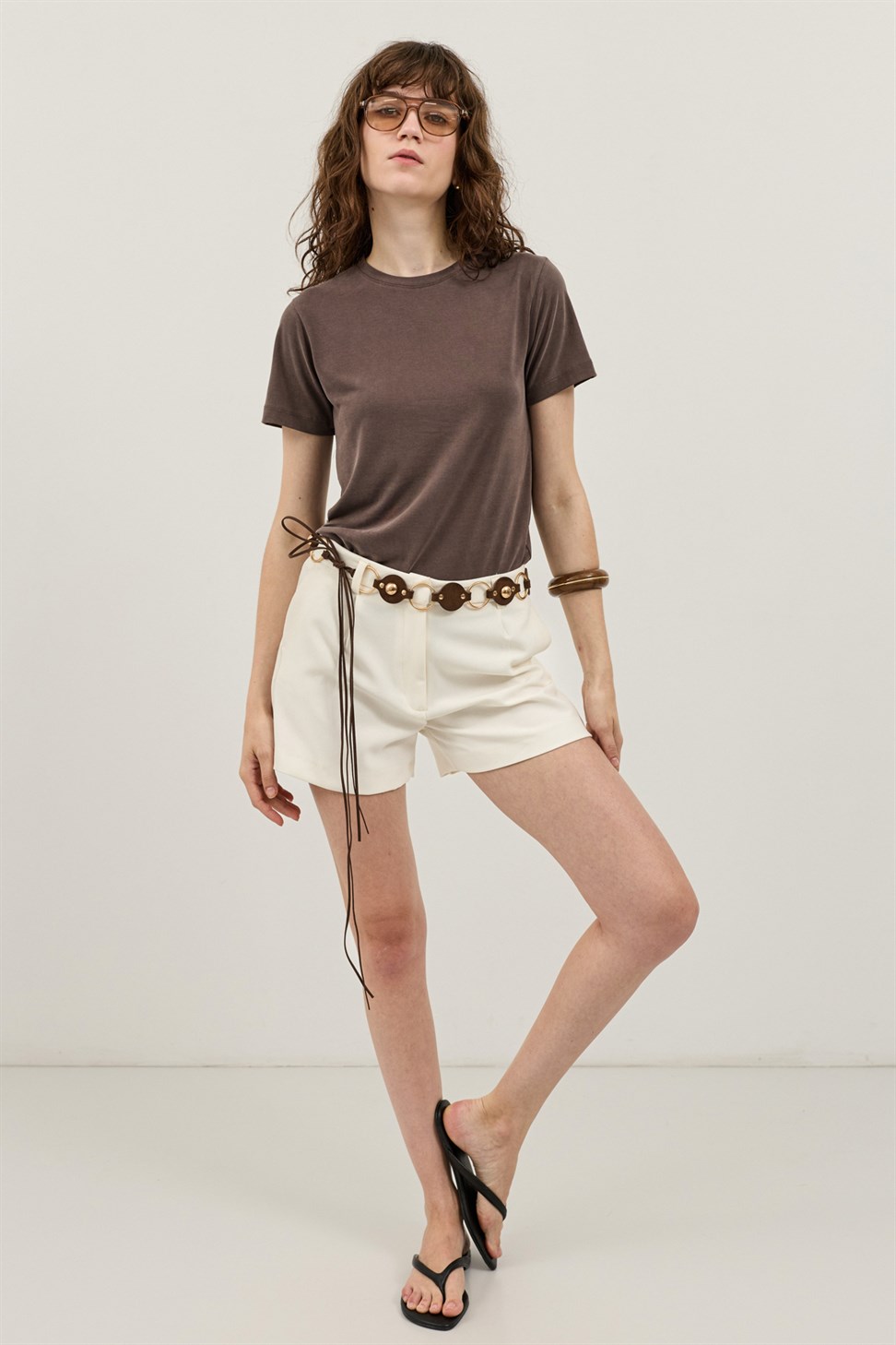 Antioch Kahve Modal Karışımlı T-Shirt