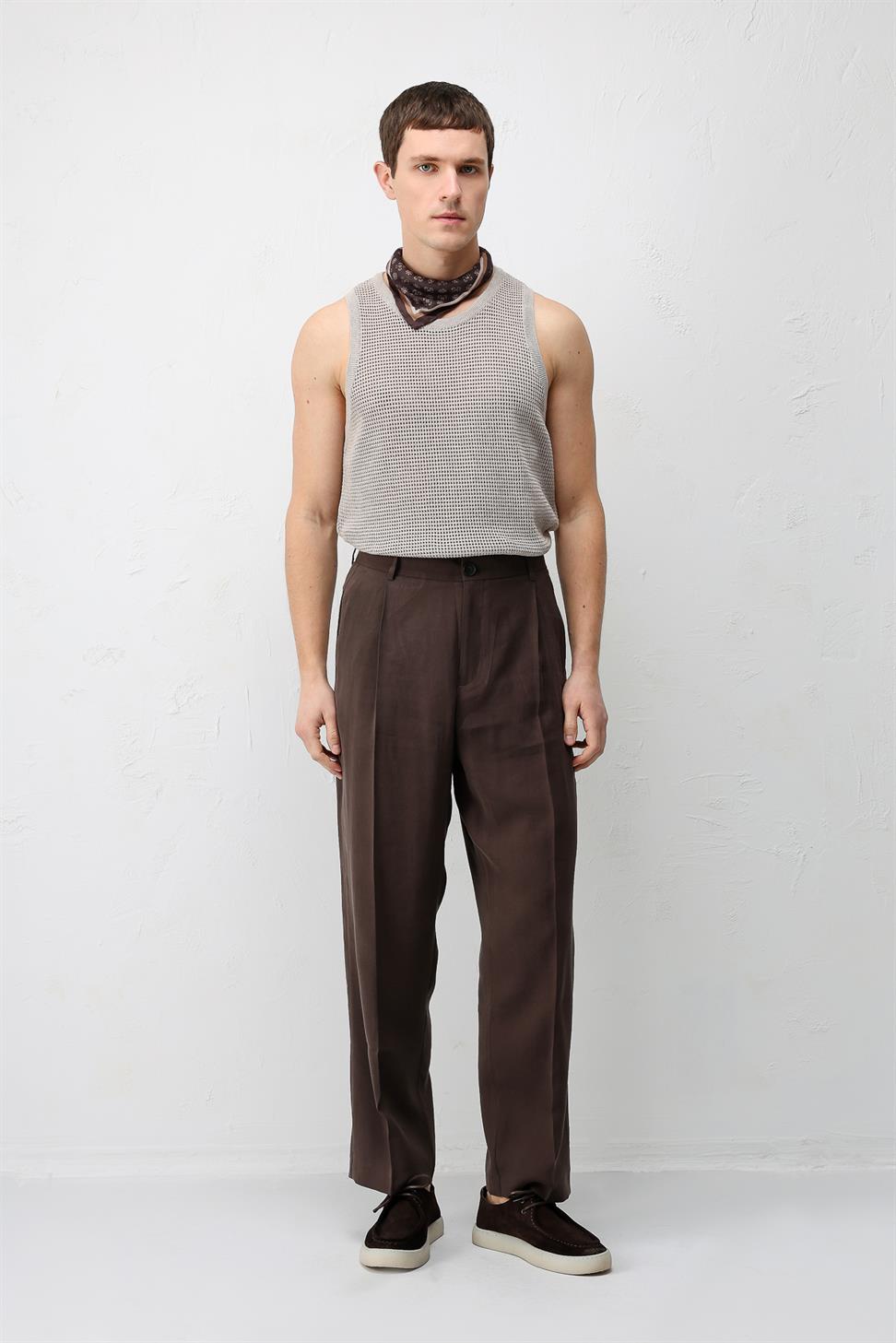 Antioch Kahve Modal Kumaş Erkek Pantolon