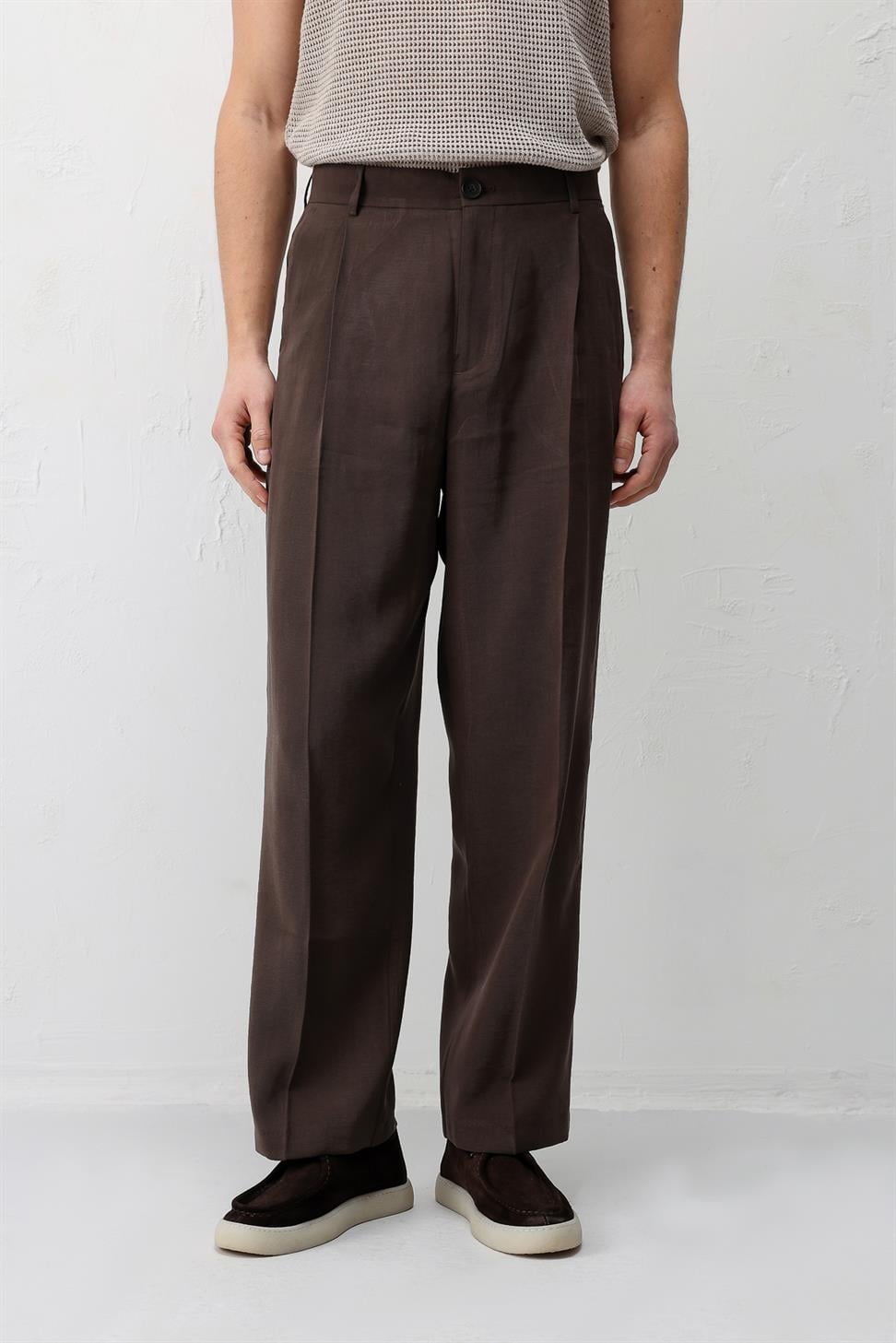 Antioch Kahve Modal Kumaş Erkek Pantolon