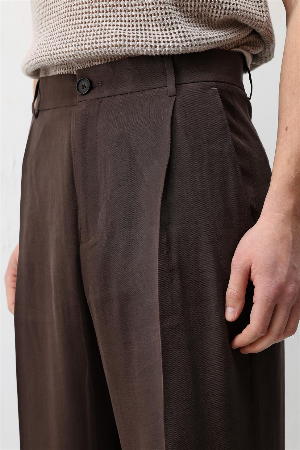 Antioch Kahve Modal Kumaş Erkek Pantolon