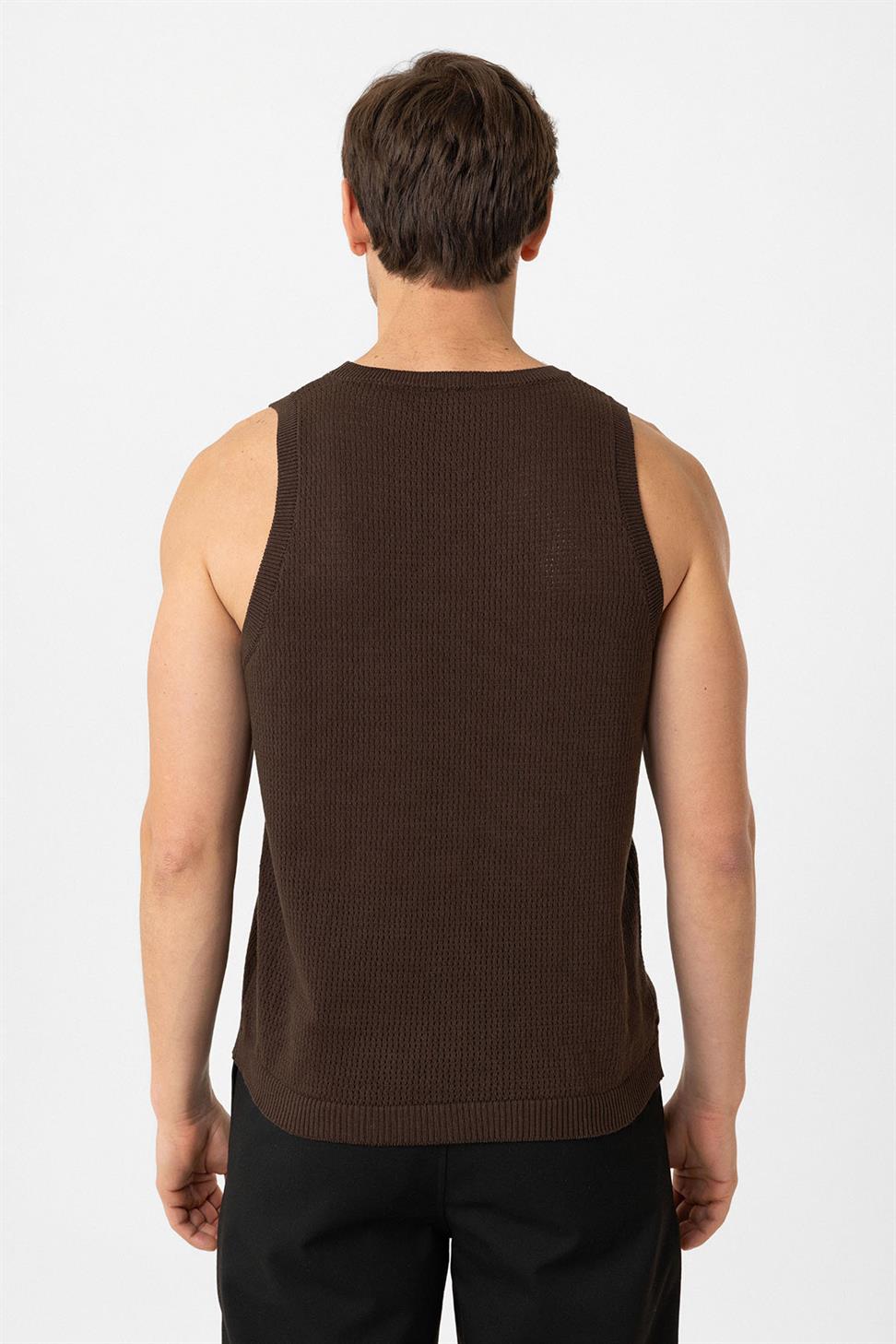 Antioch Kahve Örme Dokulu Erkek Atlet