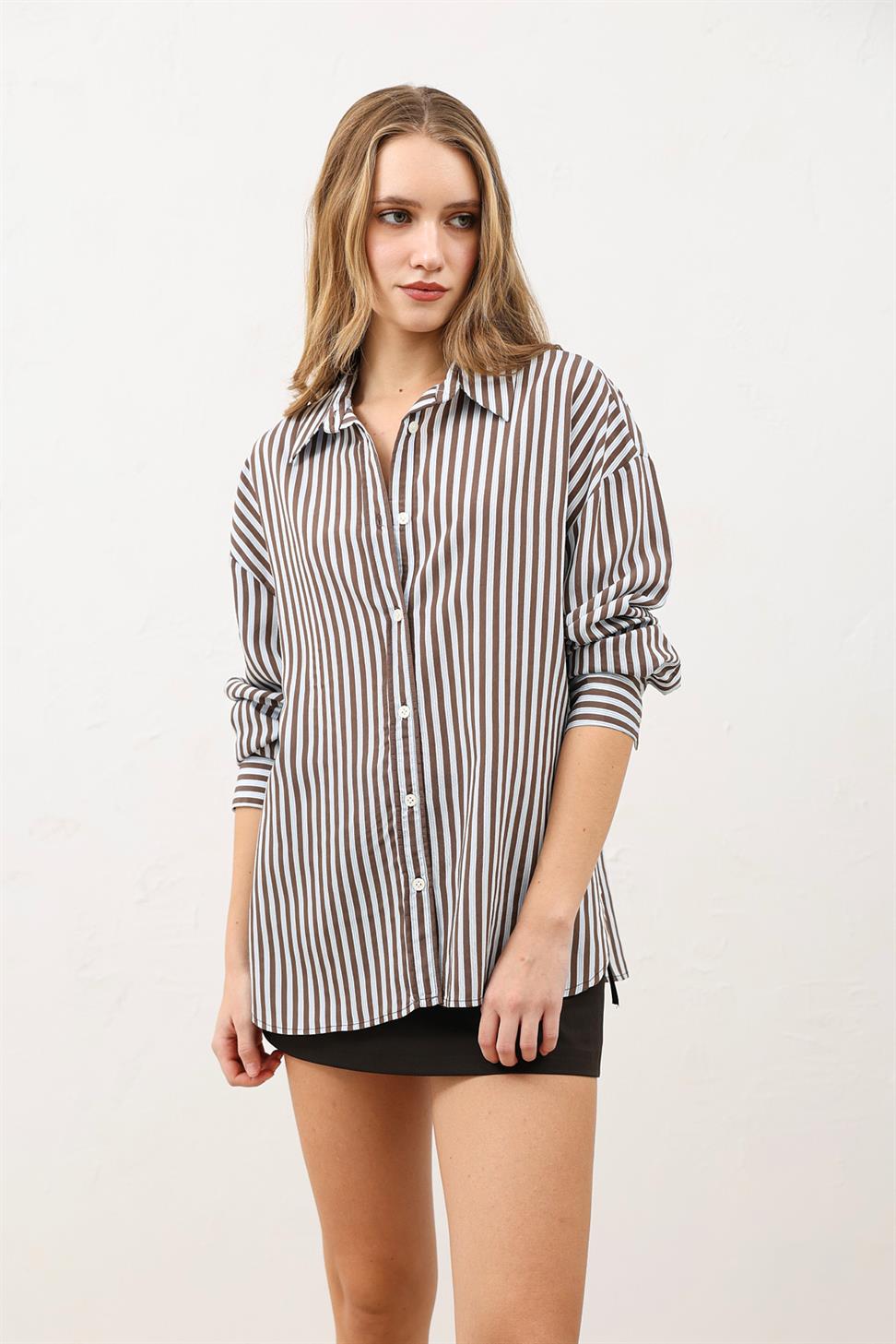 Oversized Striped Womens Shirt