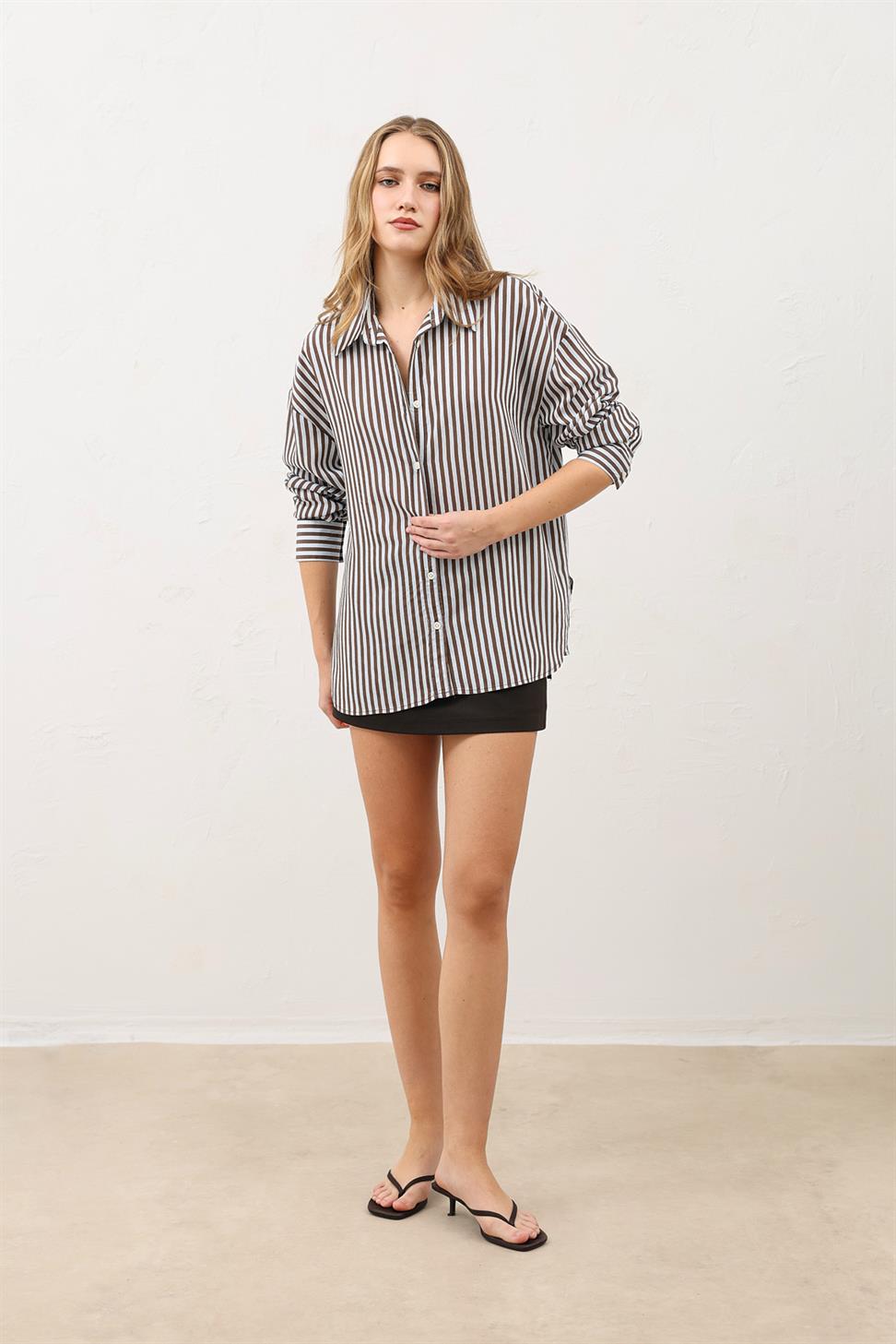Oversized Striped Womens Shirt