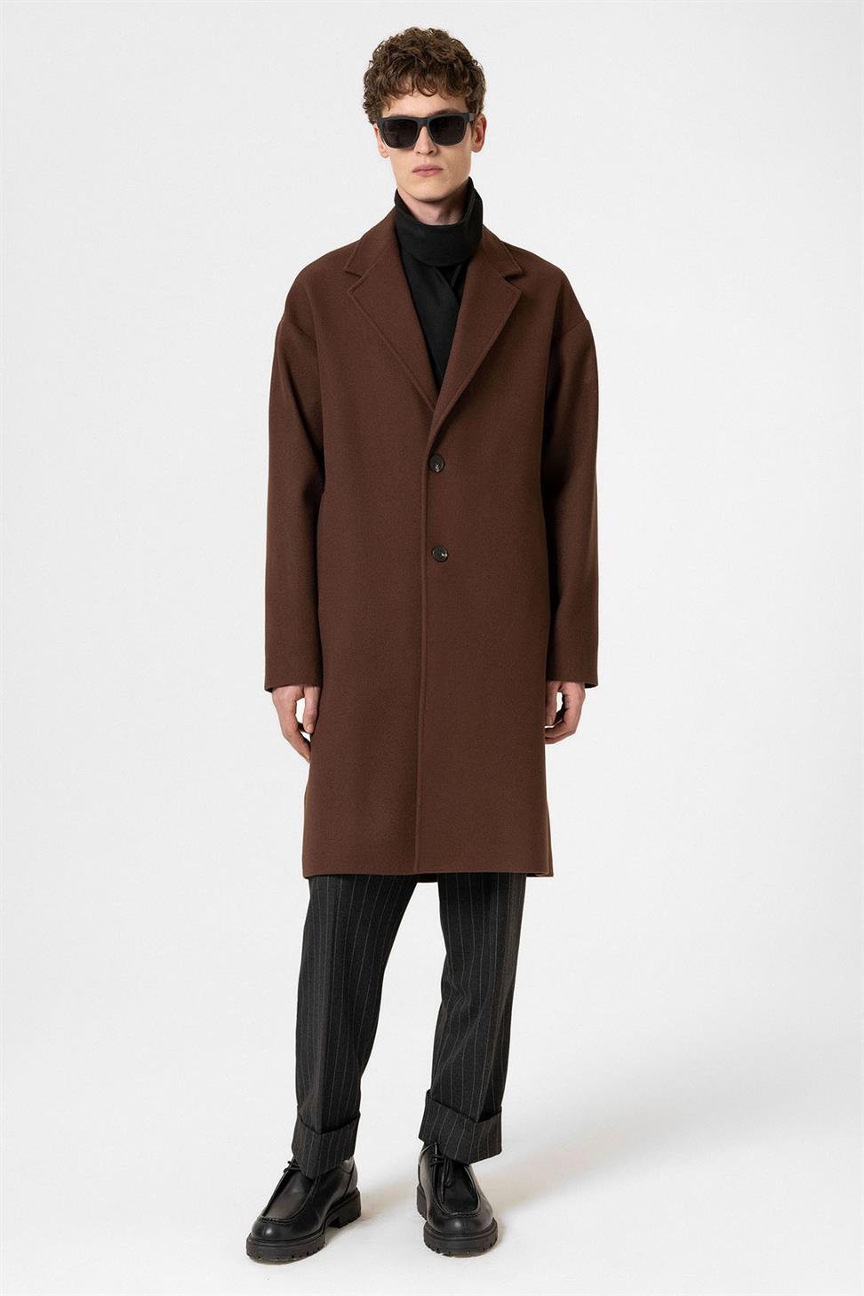 Antioch Kahve Oversize Erkek Kaban