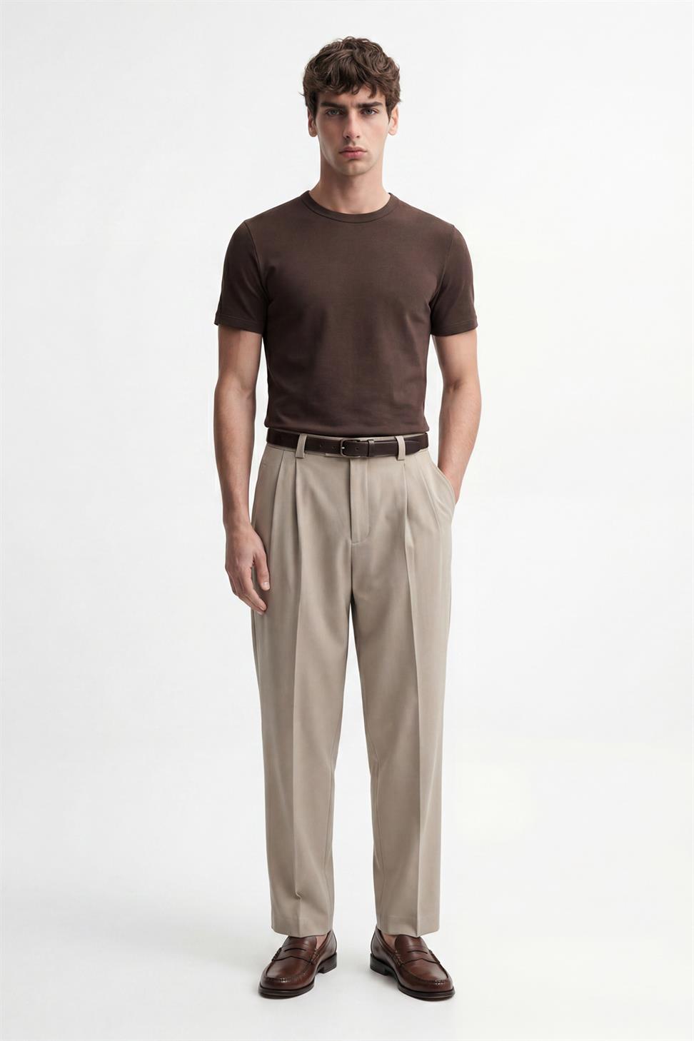 Antioch Kahve Pamuklu Erkek T-Shirt