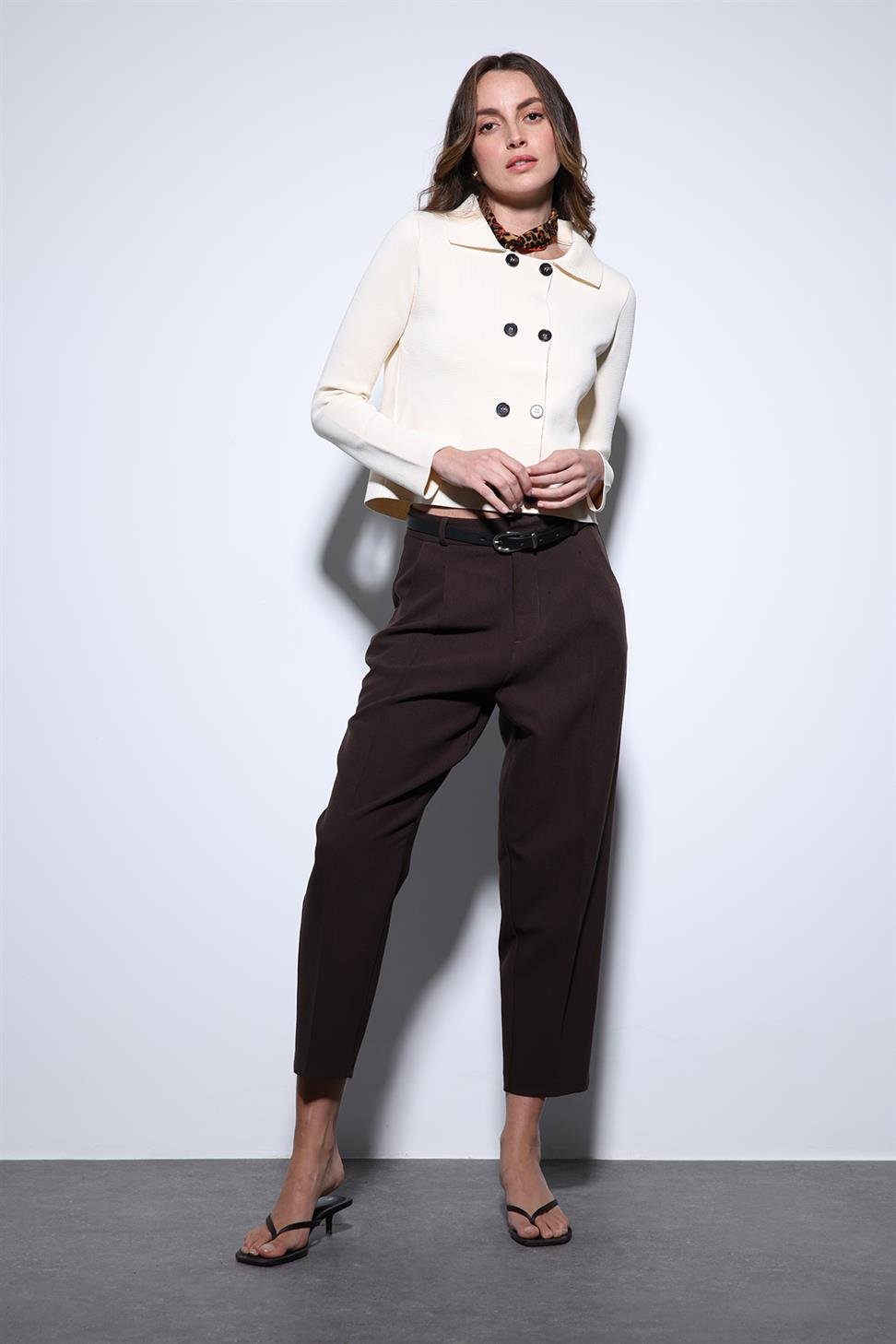 Antioch Kahve Pensli Kadın Pantolon