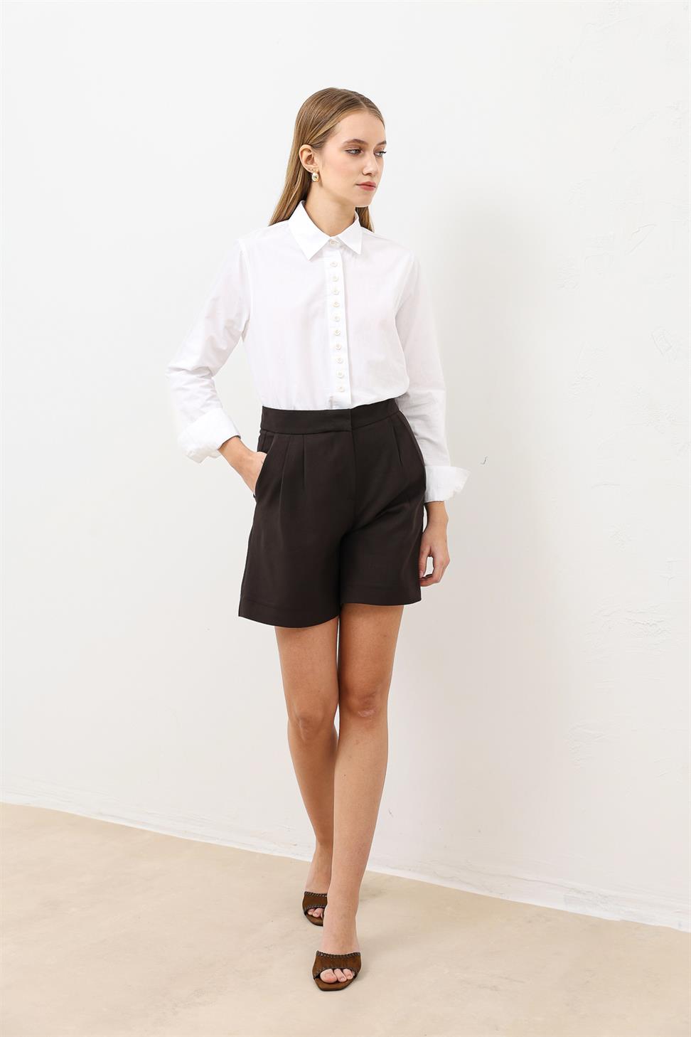 Pleated Womens Shorts