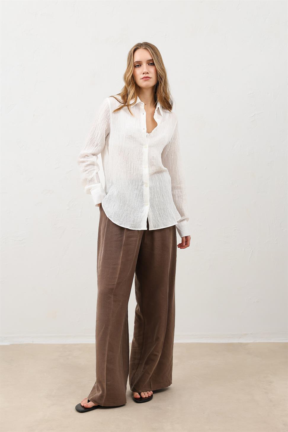 Pleated Palazzo Womens Pants