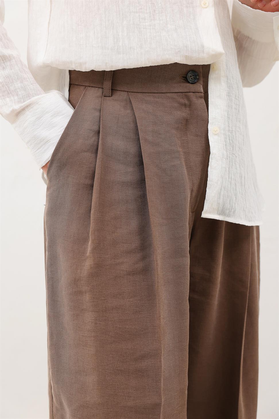 Pleated Palazzo Womens Pants