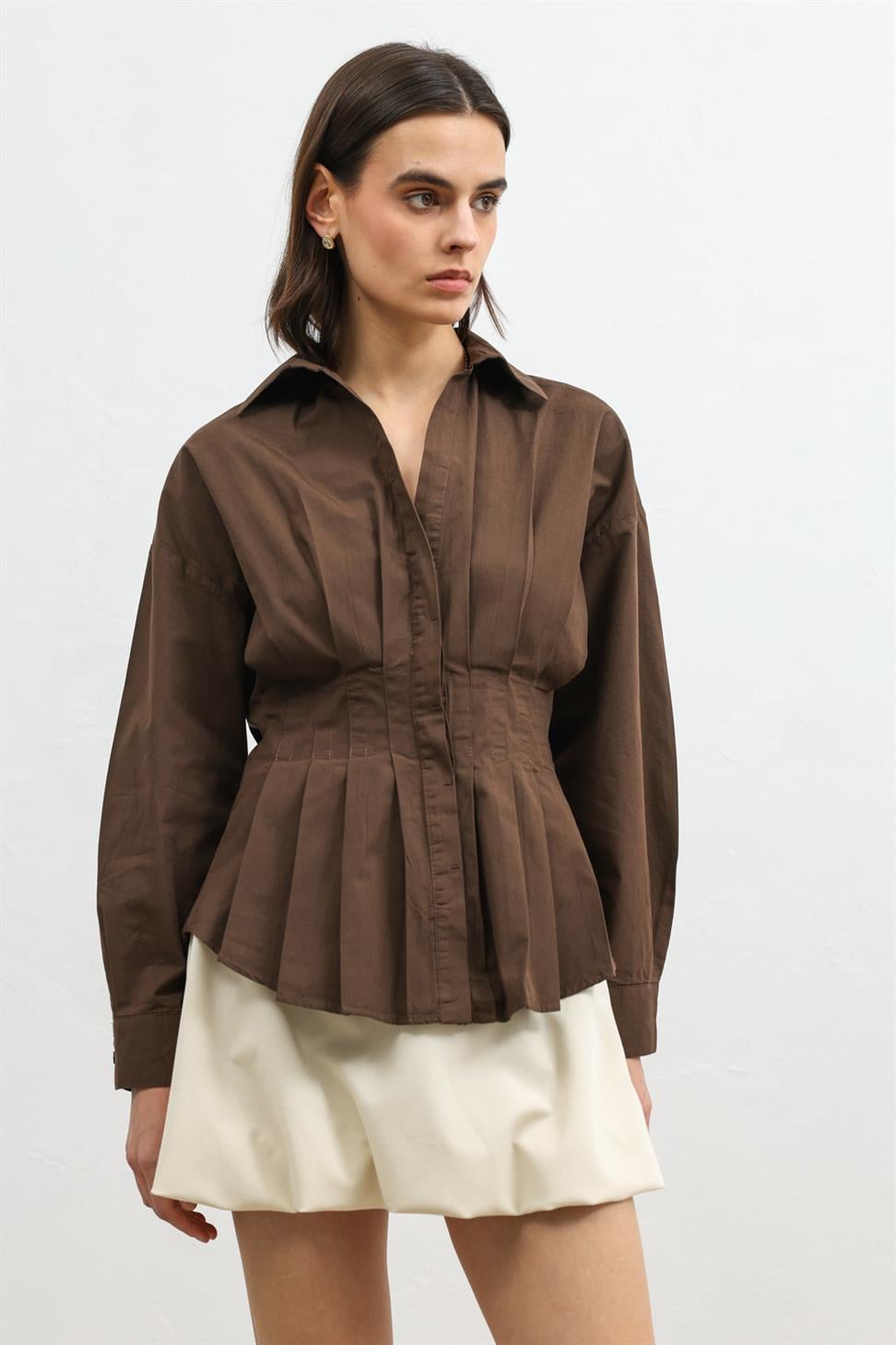 Ruffled Poplin Womens Shirt