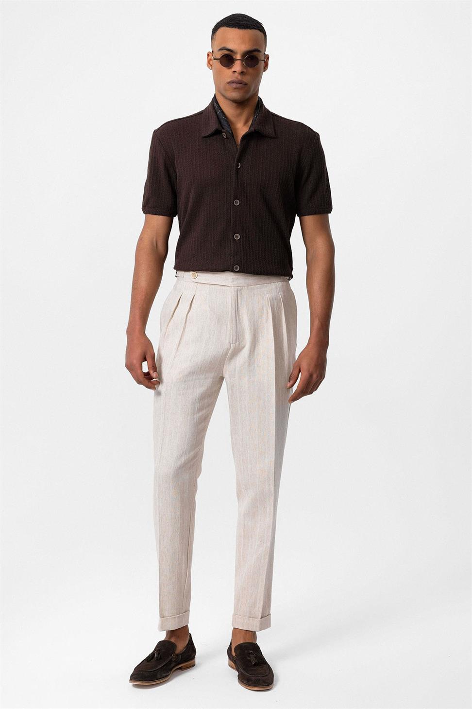 قميص بولو محبوك بأكمام قصيرة للرجال