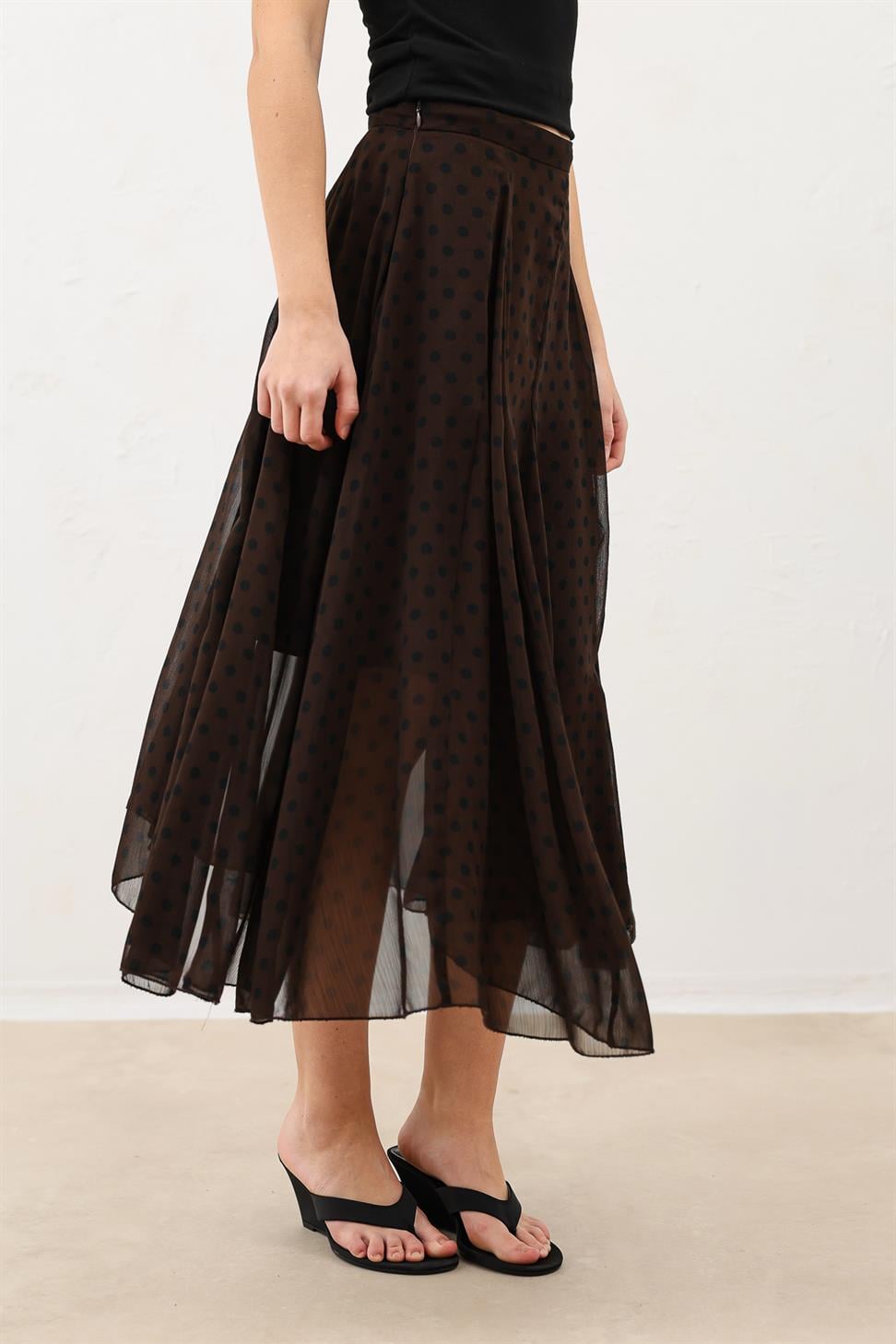 Polka-Dot Womens Midi Skirt
