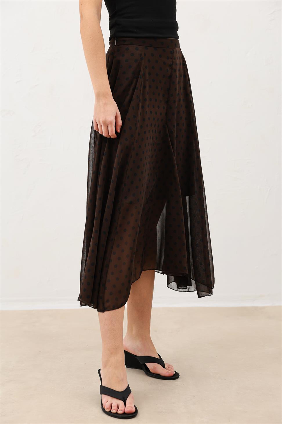 Polka-Dot Womens Midi Skirt