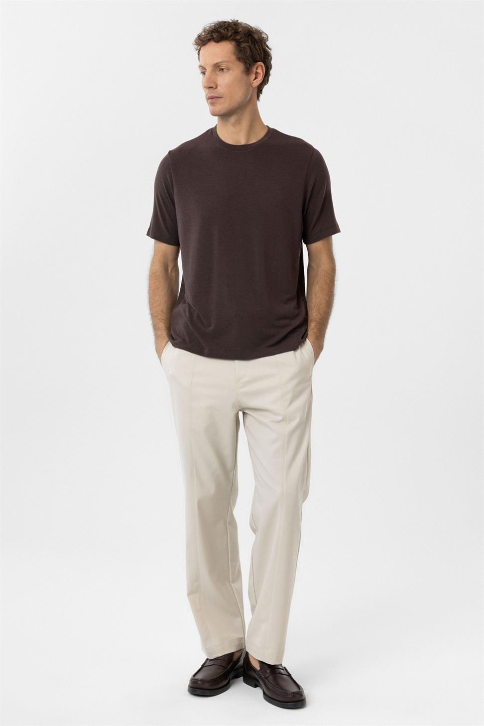 Antioch Kahve Regular Fit Basic Erkek T-Shirt