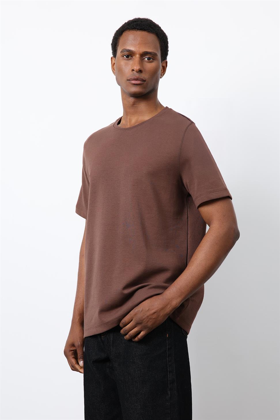 Antioch Kahve Regular Fit Basic Erkek T-Shirt