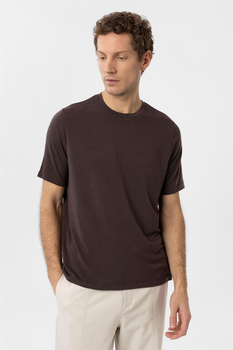 Antioch Kahve Regular Fit Basic Erkek T-Shirt