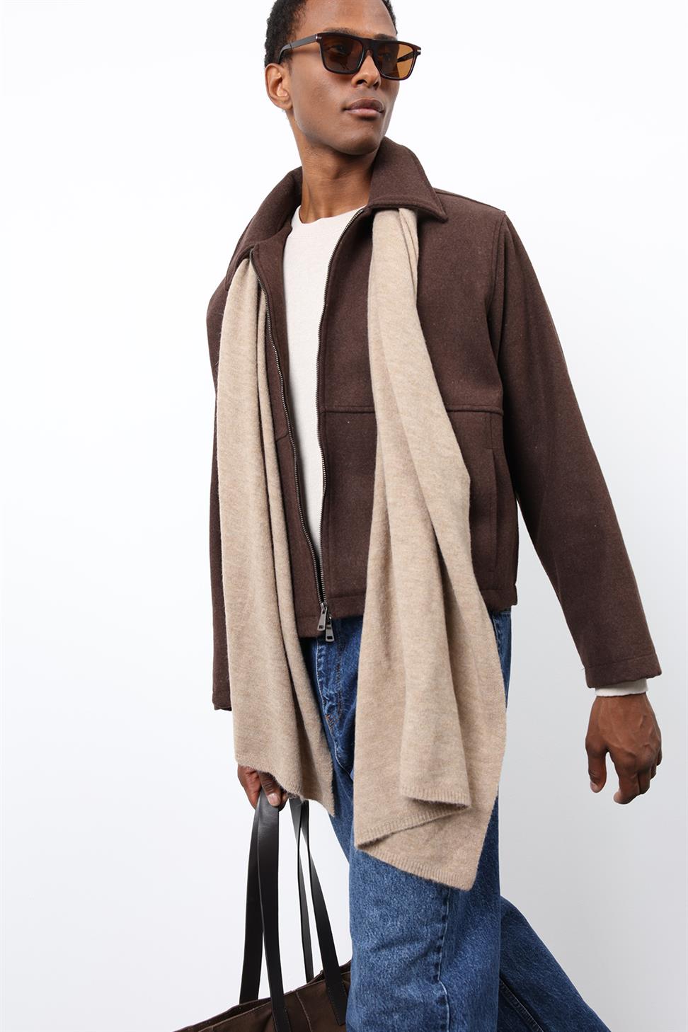 Antioch Kahve Regular Fit Dokulu Erkek Mont