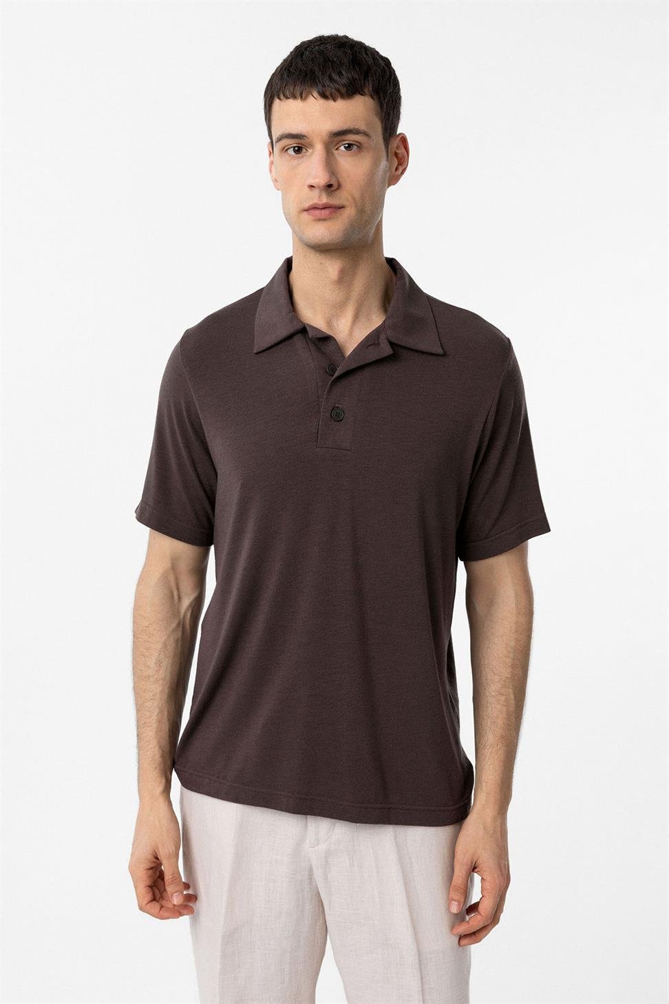 Antioch Kahve Regular Fit Polo Yaka Erkek T-Shirt