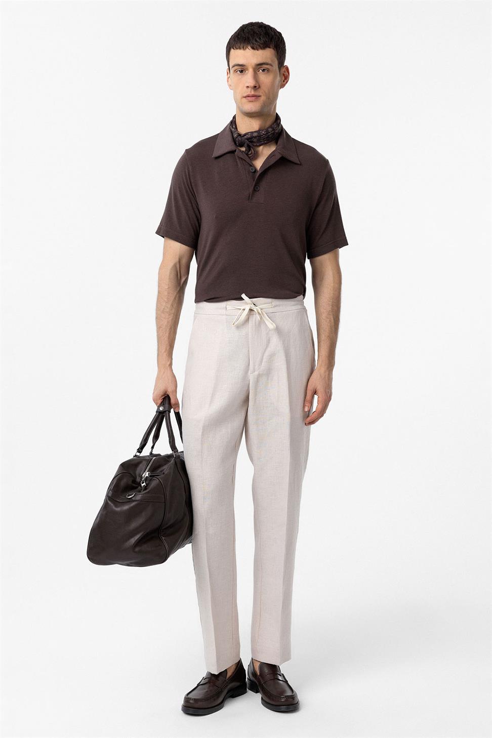 Antioch Kahve Regular Fit Polo Yaka Erkek T-Shirt