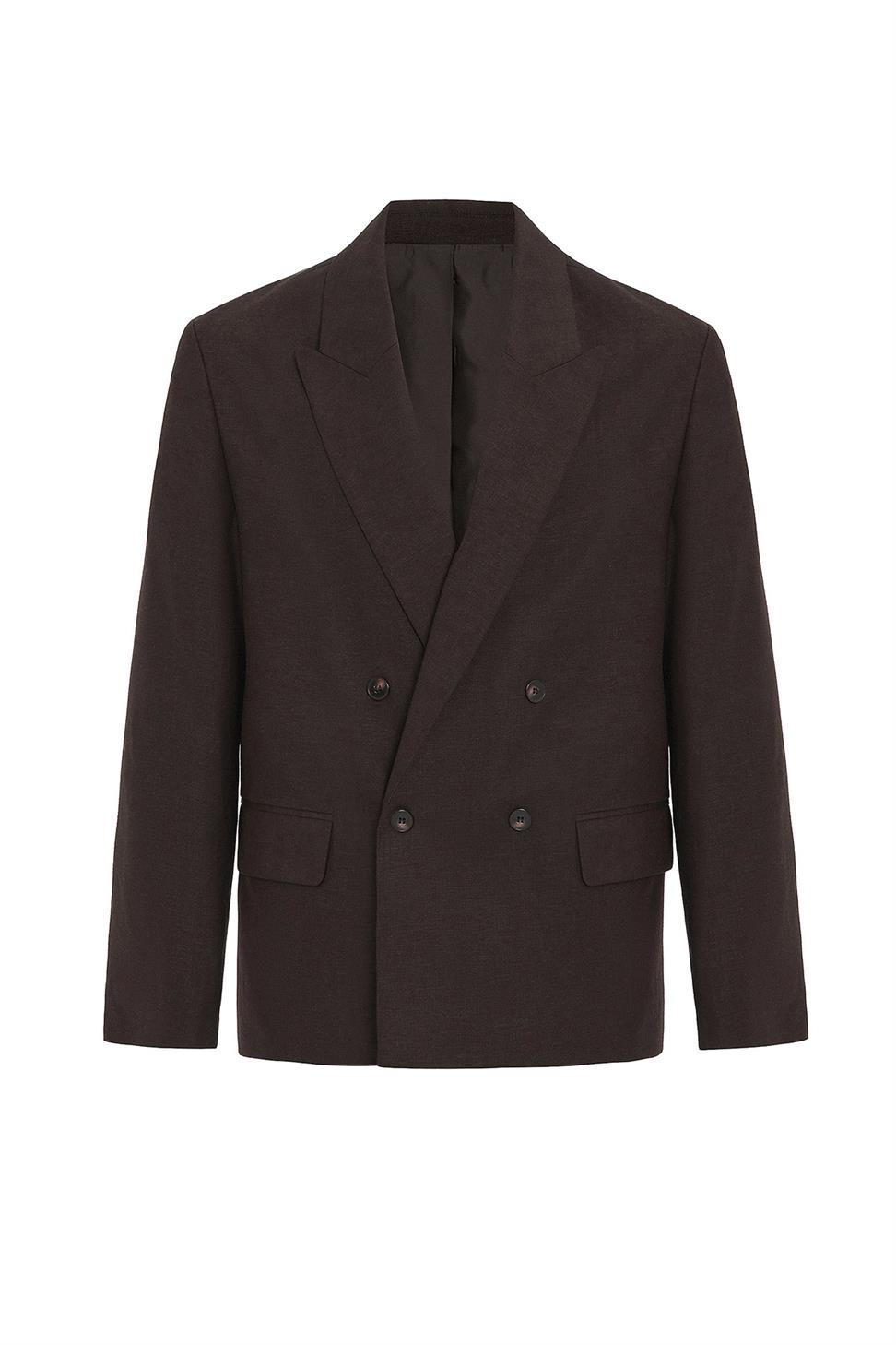 Relaxed Fit Linen Blend Mens Blazer Jacket