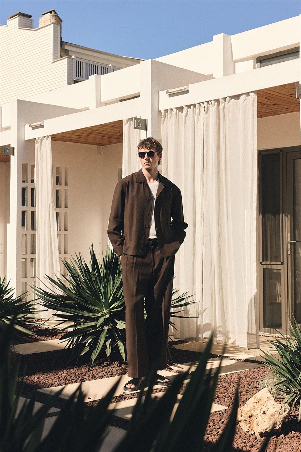 Antioch Kahve Relax Fit Modal Kumaş Erkek Gömlek