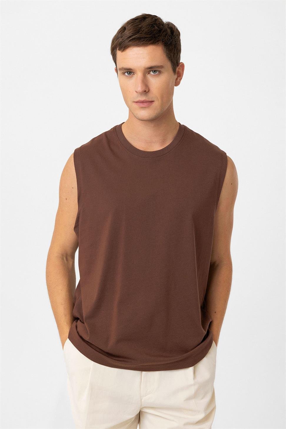 Antioch Kahve Relaxed Fit Erkek Atlet