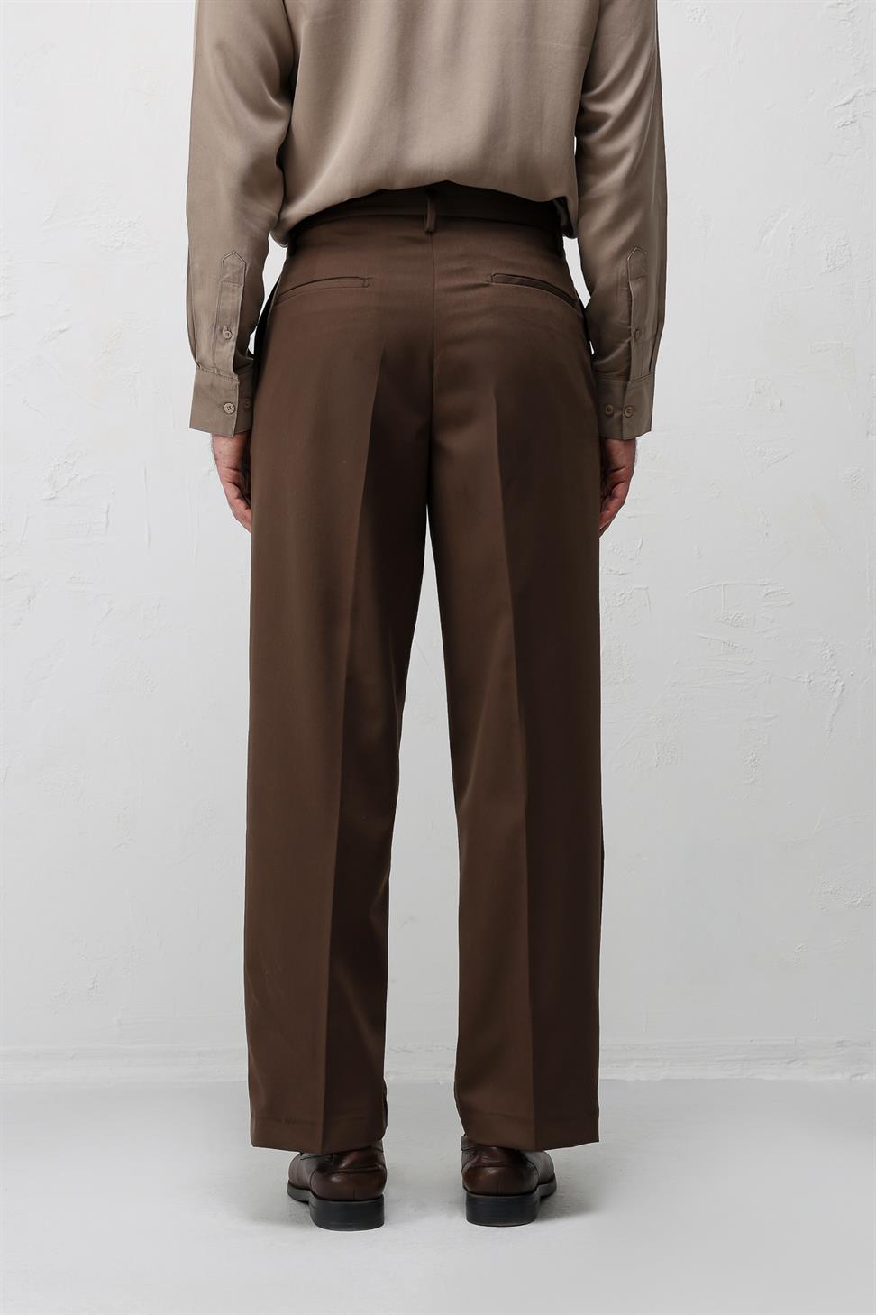 Antioch Kahve Relaxed Fit Pileli Erkek Pantolon