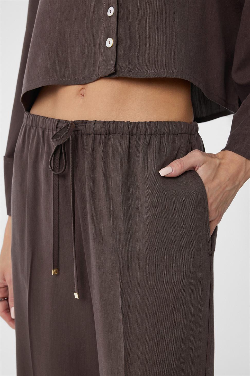 Antioch Kahve Relaxed Kadın Pantolon