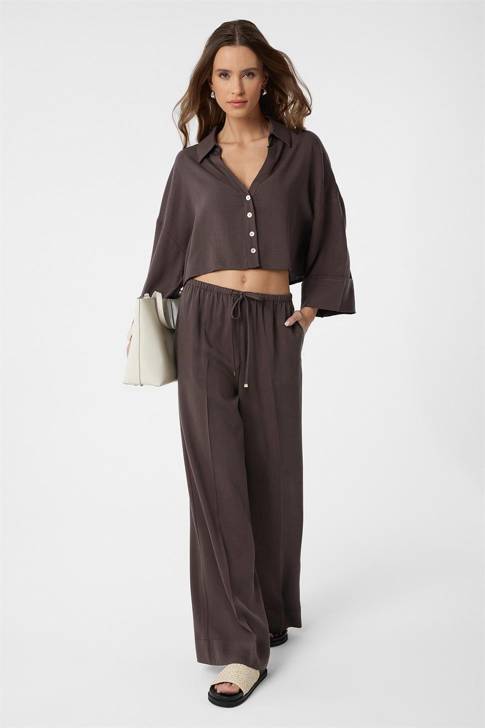 Antioch Kahve Relaxed Kadın Pantolon