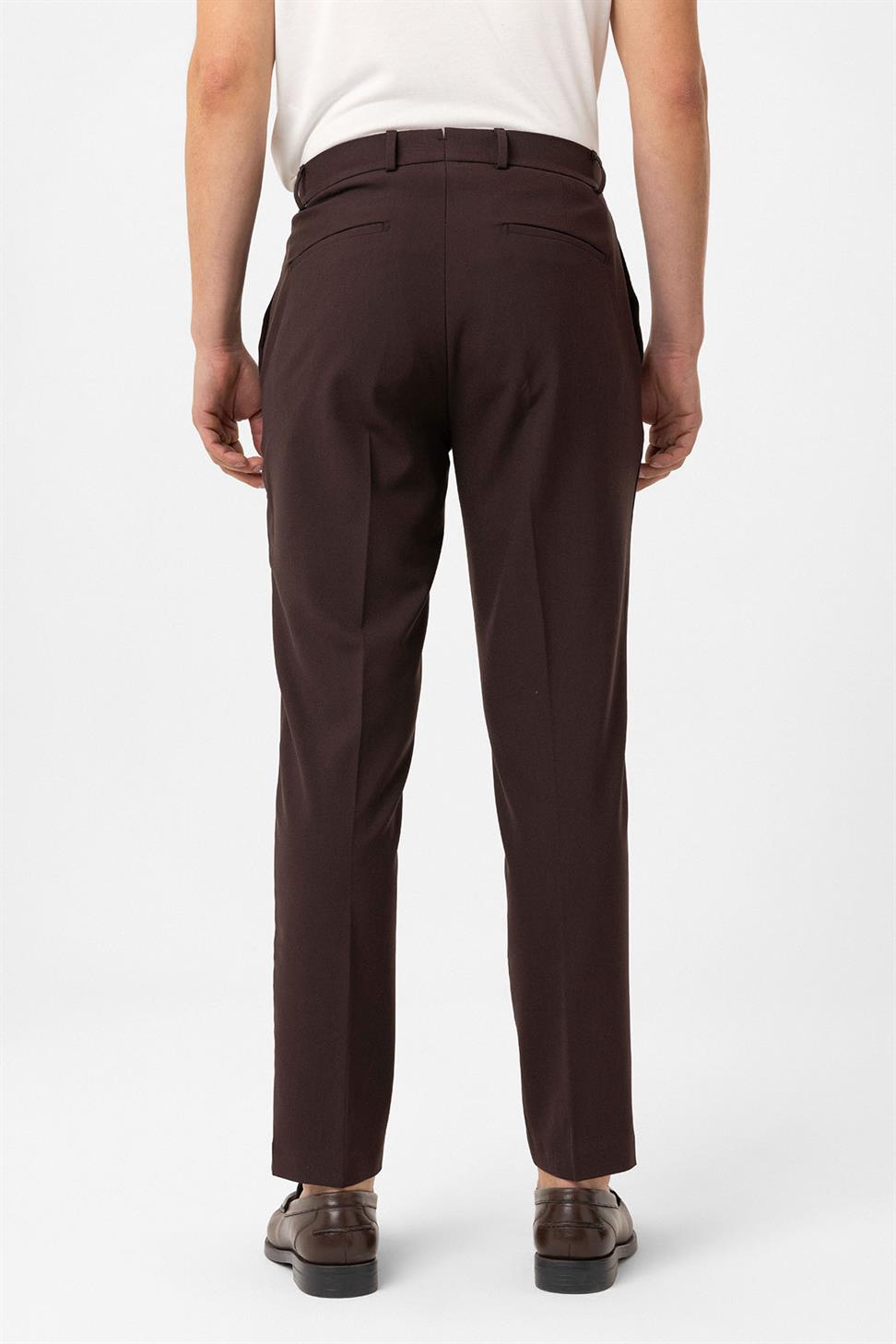 Antioch Kahve Slim Fit Comfort Erkek Pantolon