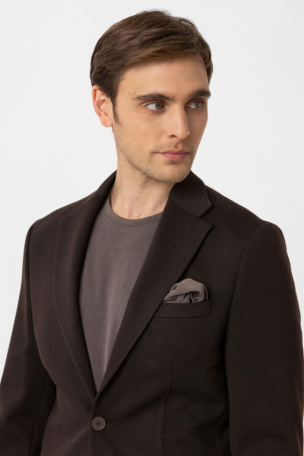 Antioch Kahve Slim Fit Comfort Erkek Takım