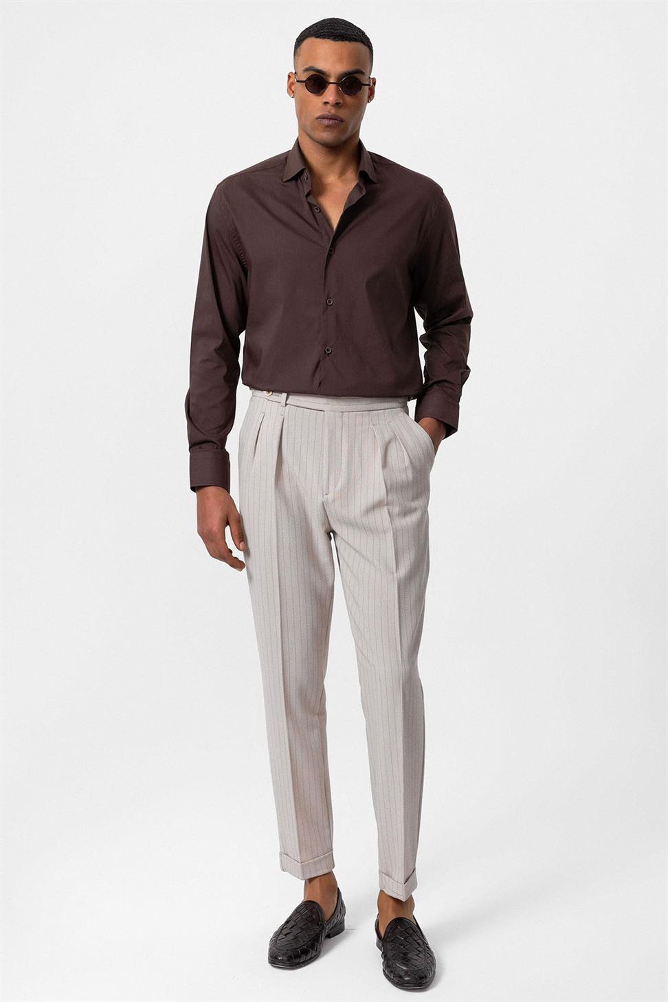 قميص رجالي كلاسيكي بقصة ضيقة كلاسيكية