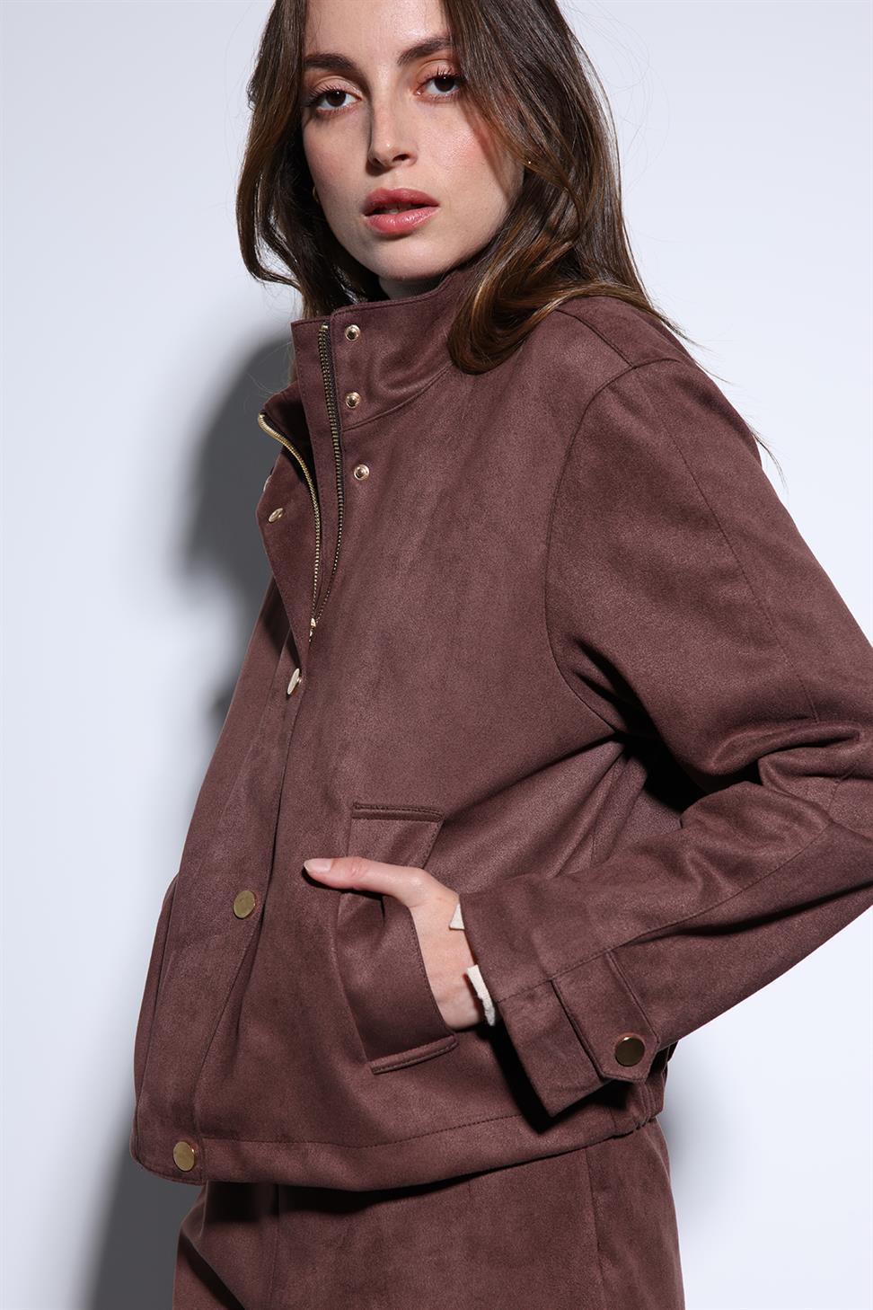 Antioch Kahve Süet Bomber Ceket