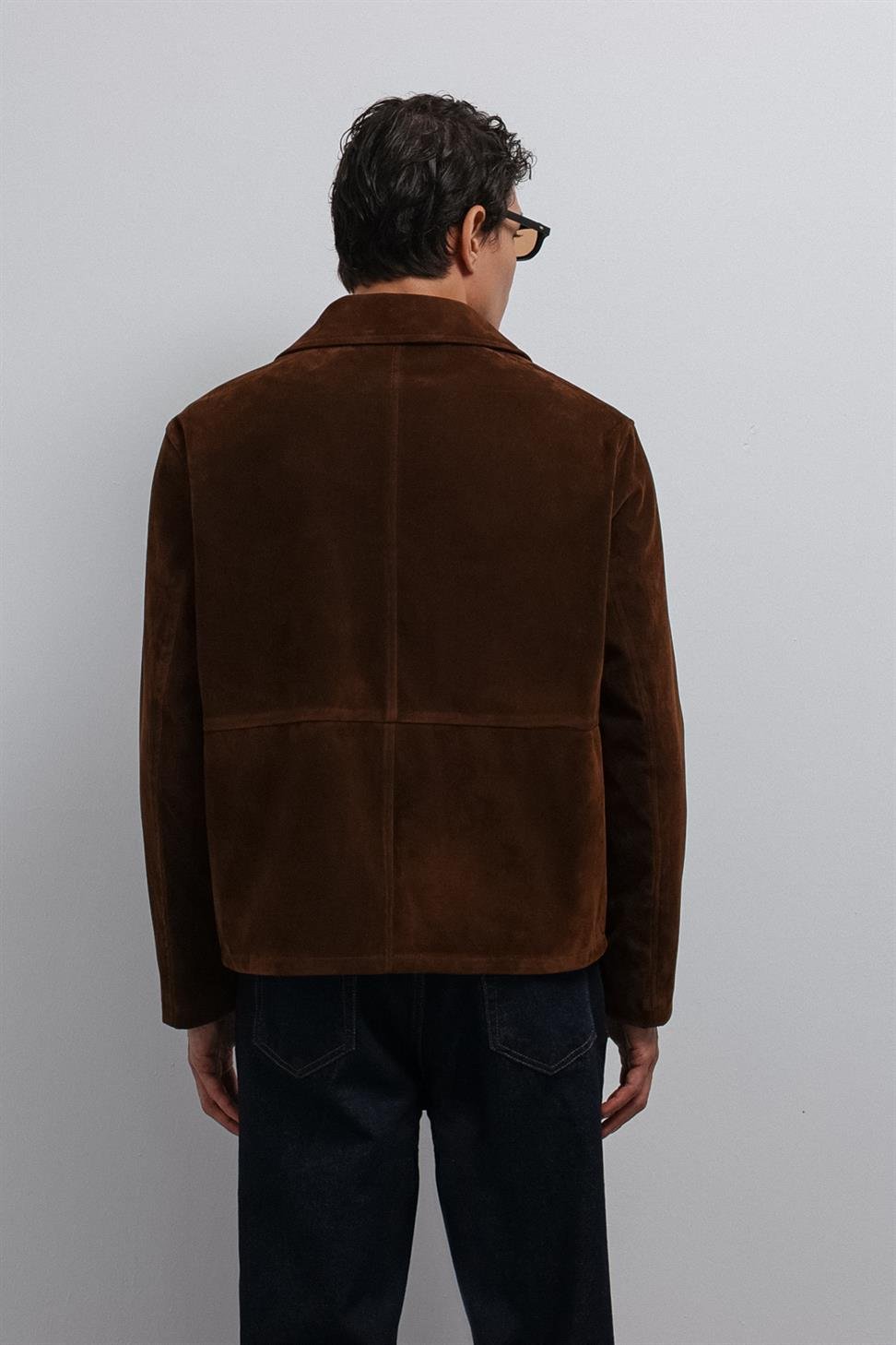 Antioch Kahve Süet Erkek Klasik Ceket