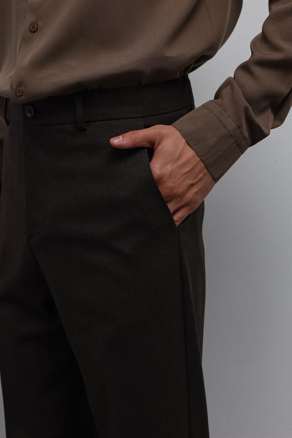 Antioch Kahve Tapered Fit Erkek Pantolon