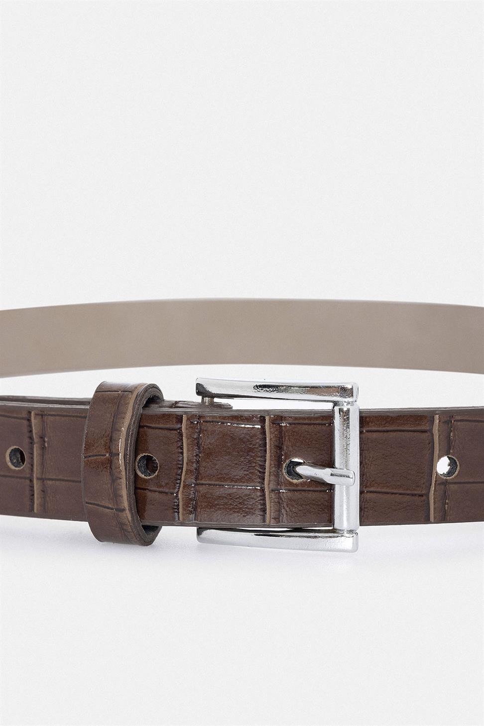 Womens Crocodile Skin Look Belt