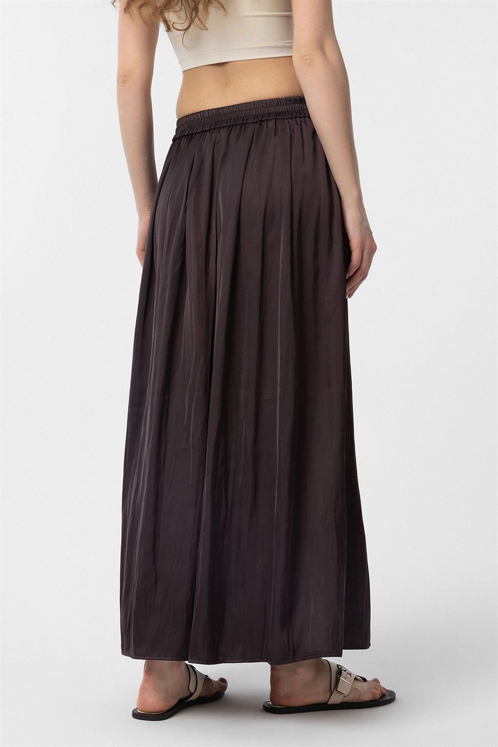 Antioch Kahve Uzun Dökümlü Pilili Kadın Etek