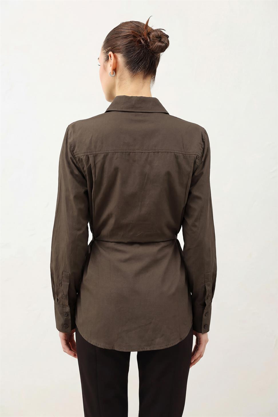 Womens Poplin Shirt with Collar