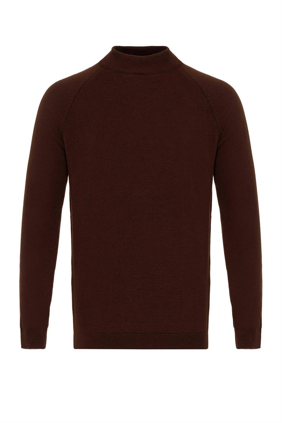 Antioch Kahve Yarım Boğazlı Erkek Triko