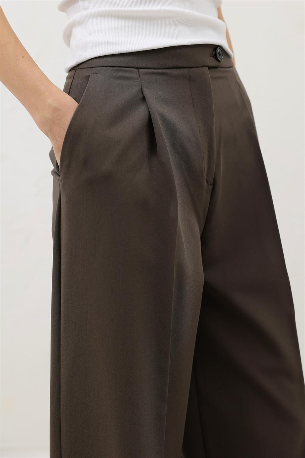 High-Waisted Pleated Womens Pants