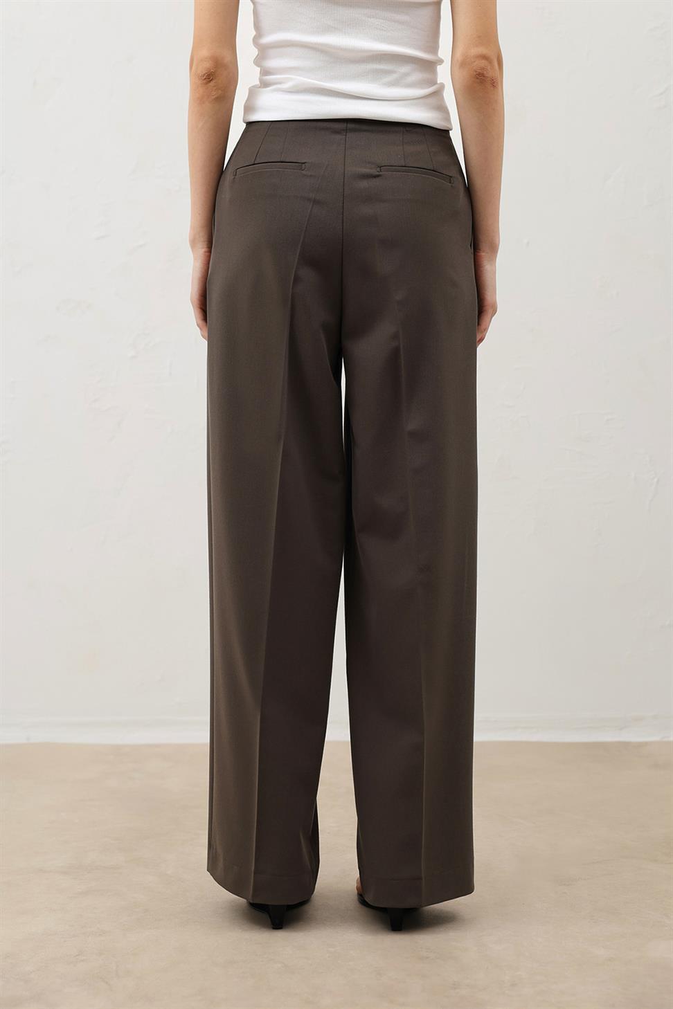 High-Waisted Pleated Womens Pants