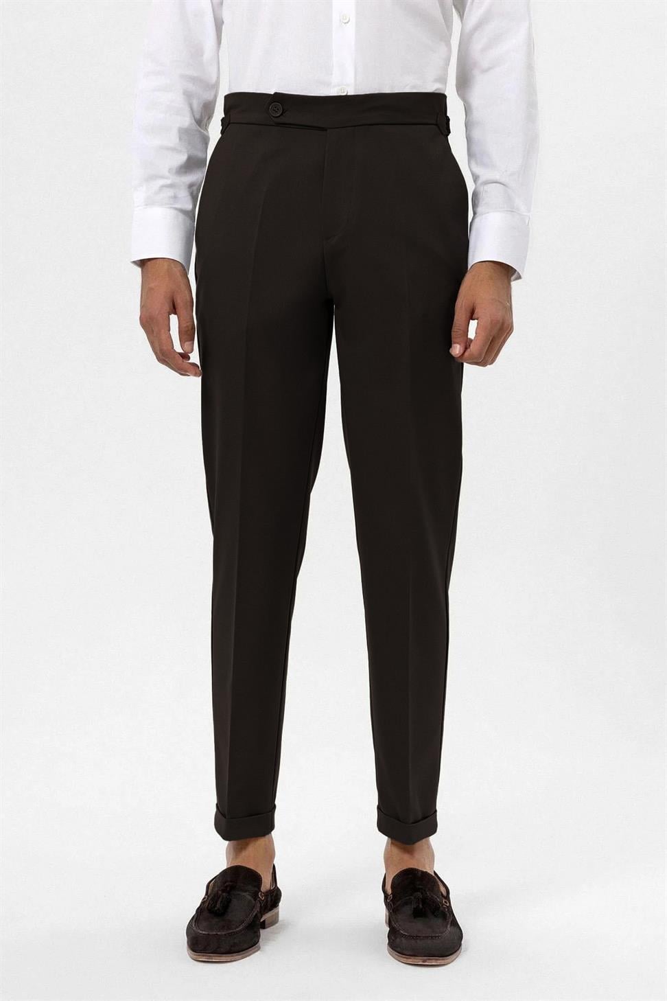 بنطلون رجالي بخصر عالٍ عادي للرجال