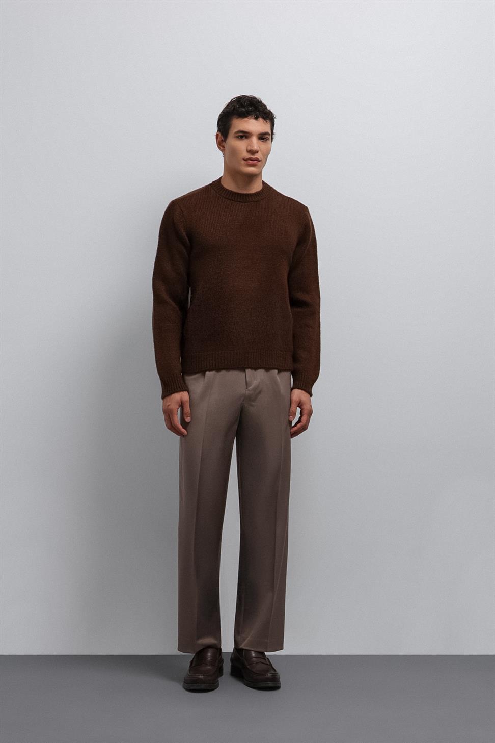 Antioch Kahve Yumuşak Dokulu Erkek Kazak