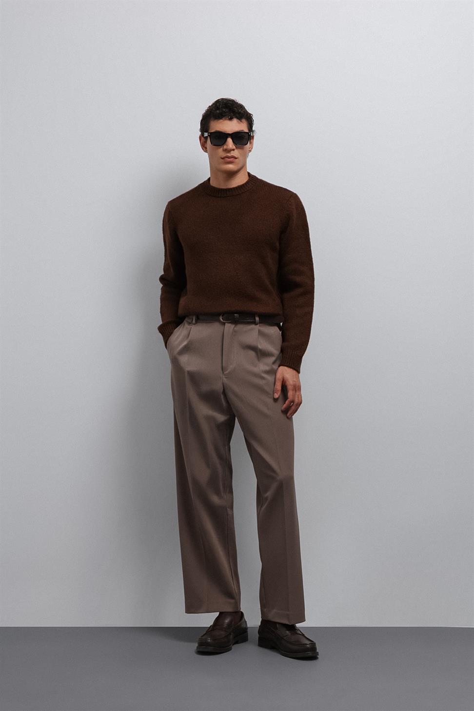 Antioch Kahve Yumuşak Dokulu Erkek Kazak