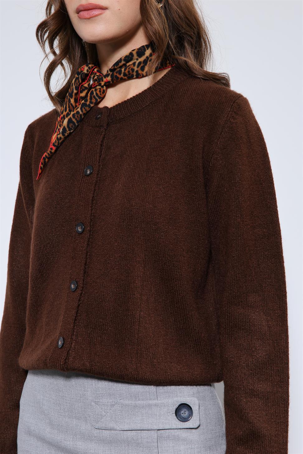 Antioch Kahve Yumuşak Dokulu Hırka