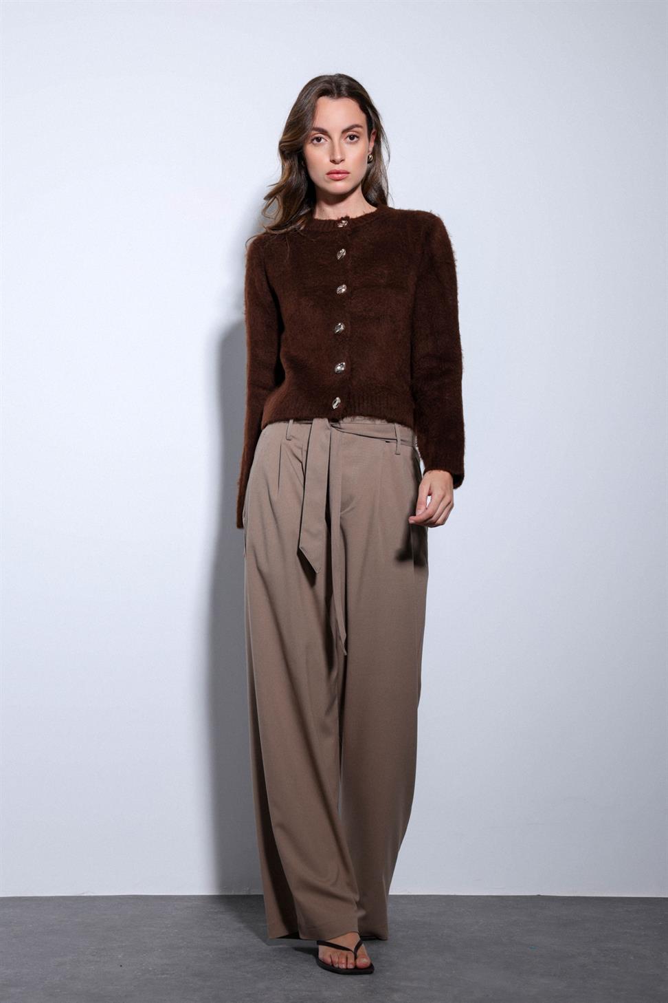 Antioch Kahve Yumuşak Dokulu Kadın Hırka