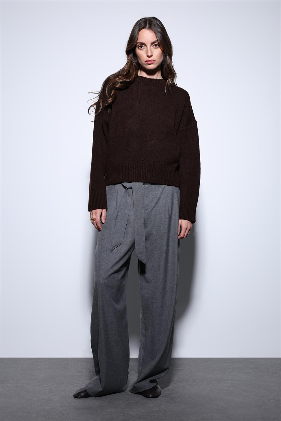 Antioch Kahve Yün Karışımlı Kadın Kazak