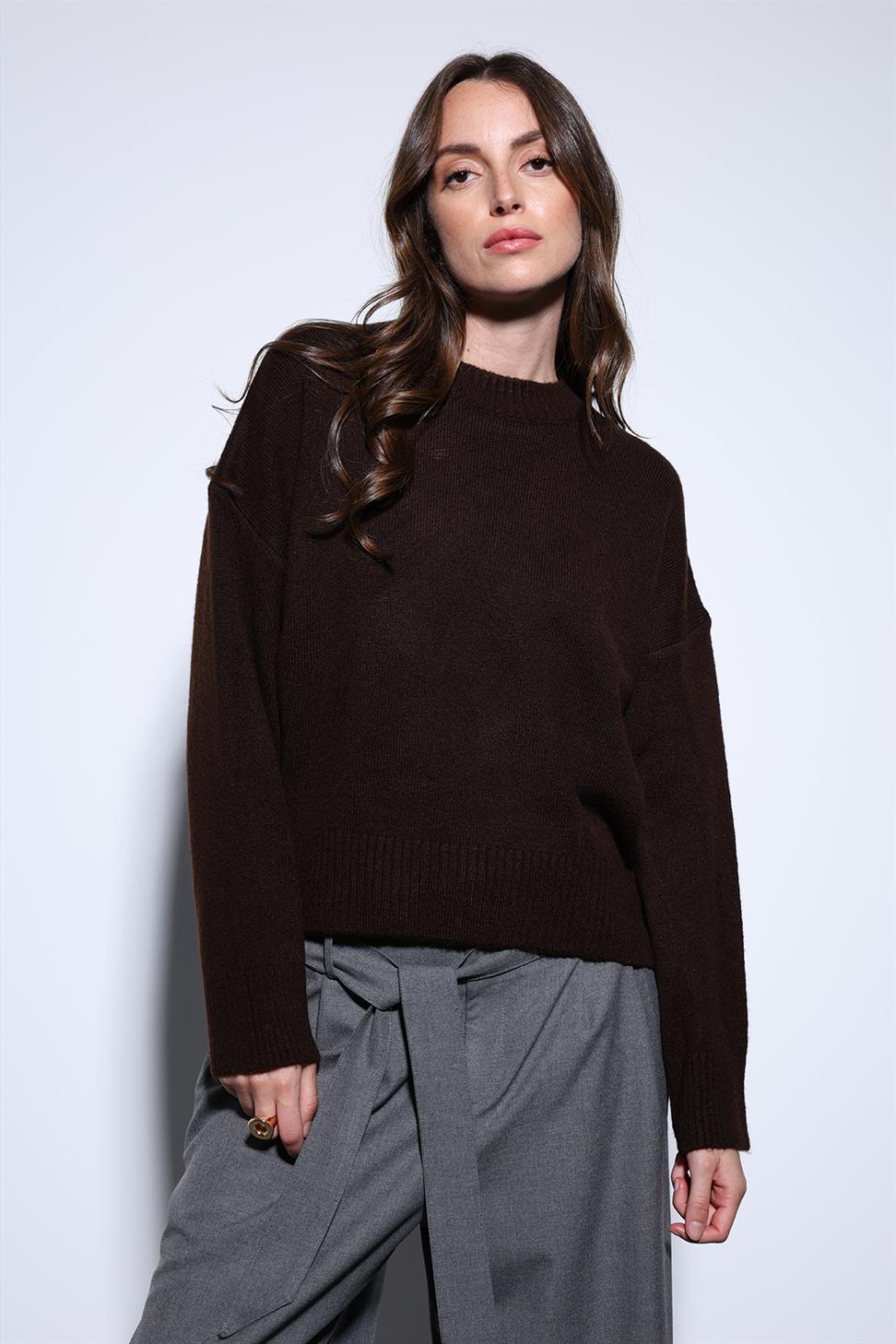 Antioch Kahve Yün Karışımlı Kadın Kazak