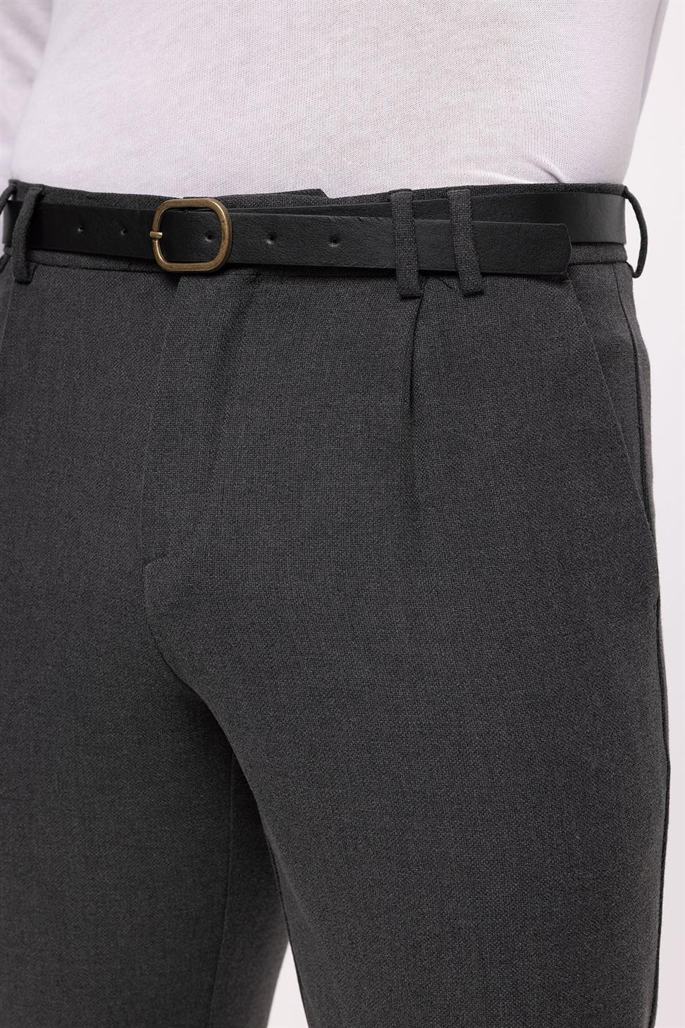 بنطلون رجالي بحزام عالي الخصر